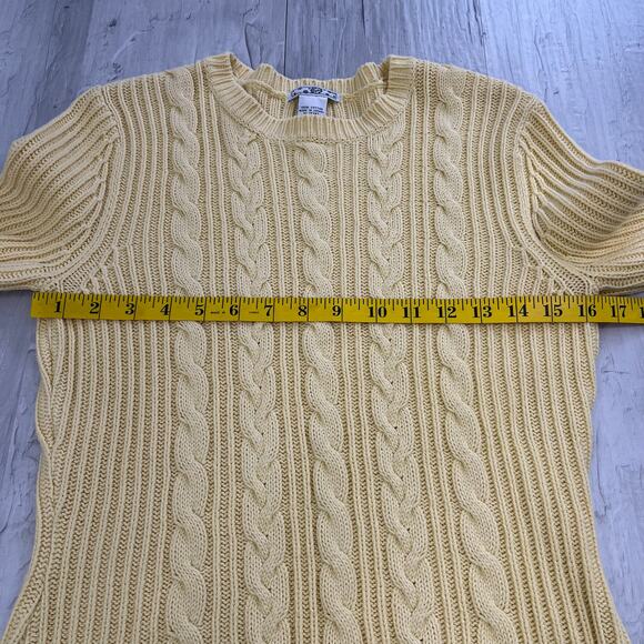 TJ Maxx Yellow Long Sleeve Cable Knit Pullover Bright Warm Colorful Sweater - Picture 6 of 7